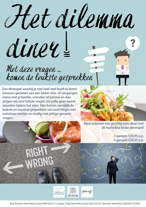 Partyplanner01's tweet photo. Super leuk om te doen met familie, vrienden of collega's; het Dilemma Diner! https://t.co/IoM6c3lH70