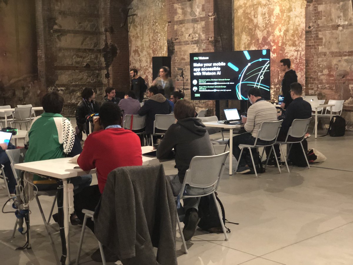 join <a href="/ClemenceLebron/">Clemence Lebrun</a> and <a href="/roger_miret/">ROGER</a> session now at #droidconit - Duomo room - to discover how to integrate #IBMWatson services to make your #Android app more #accessible 🤖👩🏻‍💻 #AndroidLife #Android4everyone