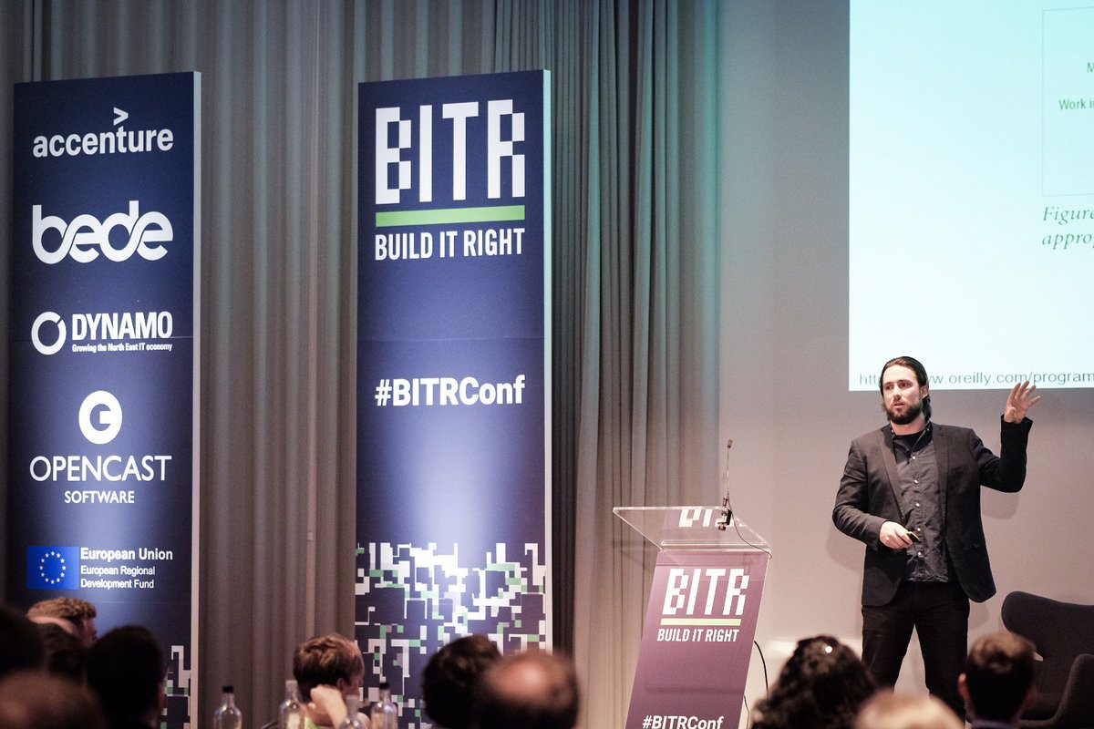 BITRConf's tweet photo. Key learnings from the @bedegaming talk by @nrdsrfr: 

- Learn DDD first
- Deploy then Divide 
- People make software

#bitrconf https://t.co/WekPjzjdfH