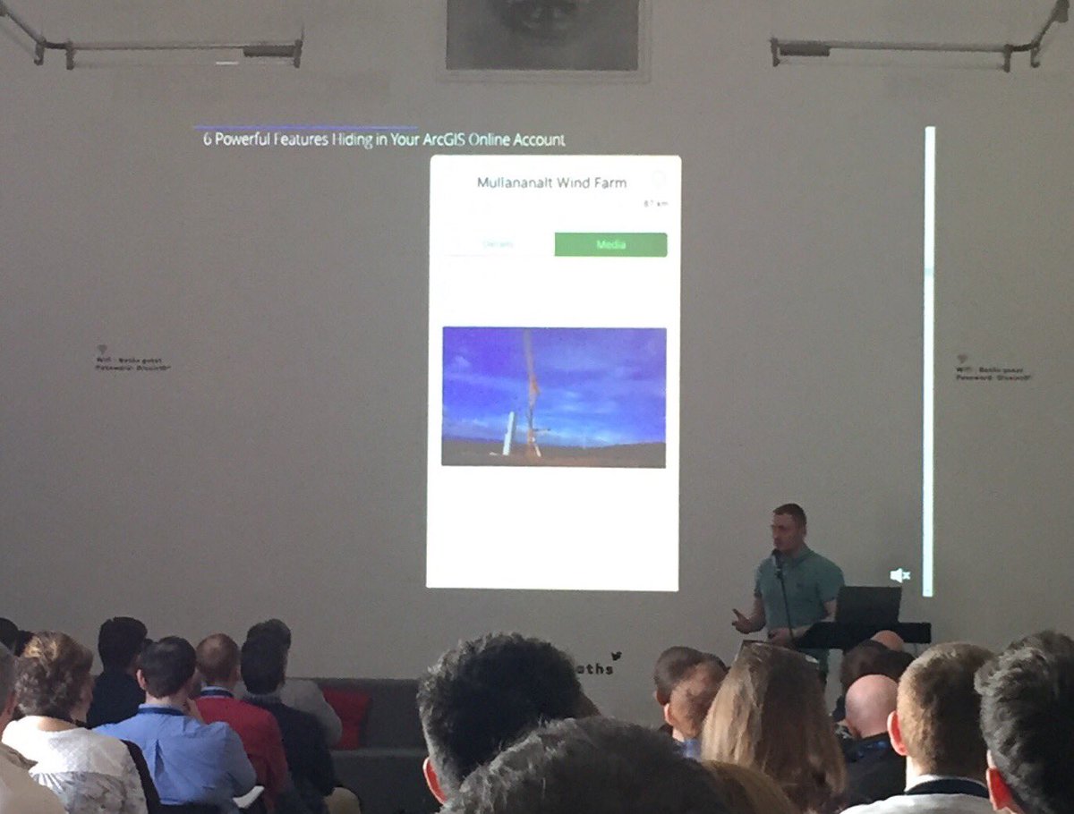 EsriIreland's tweet photo. #AdamCorcoran taking us through our paces highlighting the value of our #FieldMobility #ArcGISPlatformCapabilities @Esri @esriSurvey123 #EsriTechUpdate19 @ormeaubaths https://t.co/6rGEJ5KD1S