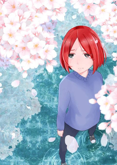 水龍の住む湖の真ん中で咲き続ける桜 