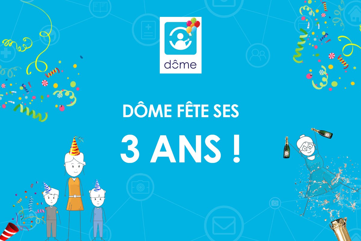 Madeleine &amp; Nathalie fêtent l'anniversaire de Dôme !
3 ans déjà que nous travaillons pour améliorer le quotidien des #personnesaidées, des #aidants et des professionnels de l'#aideàdomicile et du #soinàdomicile !