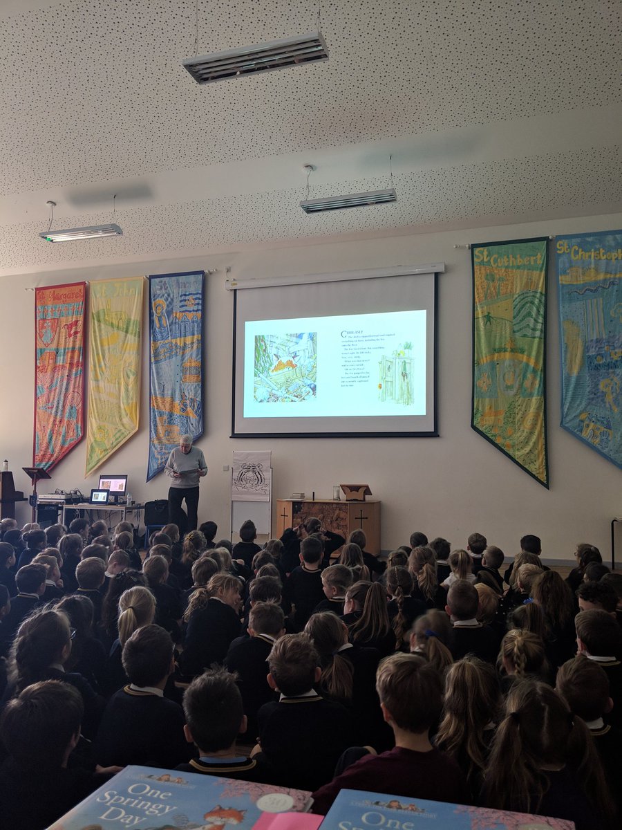 HarperCollinsCh's tweet photo. Here we are at #HeyhousesPrimarySchool on #Day2 of the #OneSpringyDay book tour! A huge thanks to the wonderful staff and children and the booksellers @storytellersinc for helping make such a brilliant event! Off to stop number two! #Percy https://t.co/2LDvntHRYk