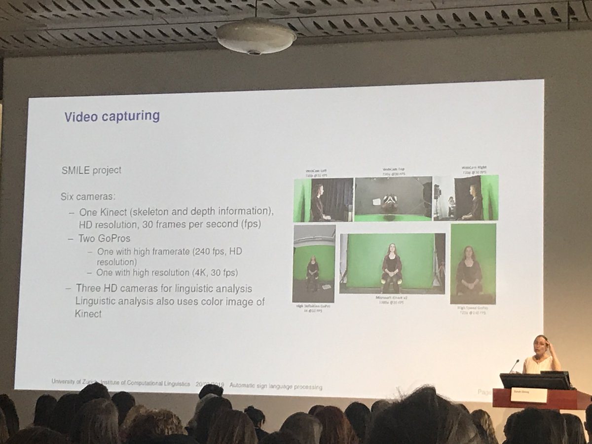 sandhya212's tweet image. Day1 @widszurich at #swissreinstitute. Talk on 
#automaticsignlanguage using #deeplearning #nlp. 120 sign languages out there that are #fullydeveloped#languages. #gopro #computervision #hamnosys for #datageneration