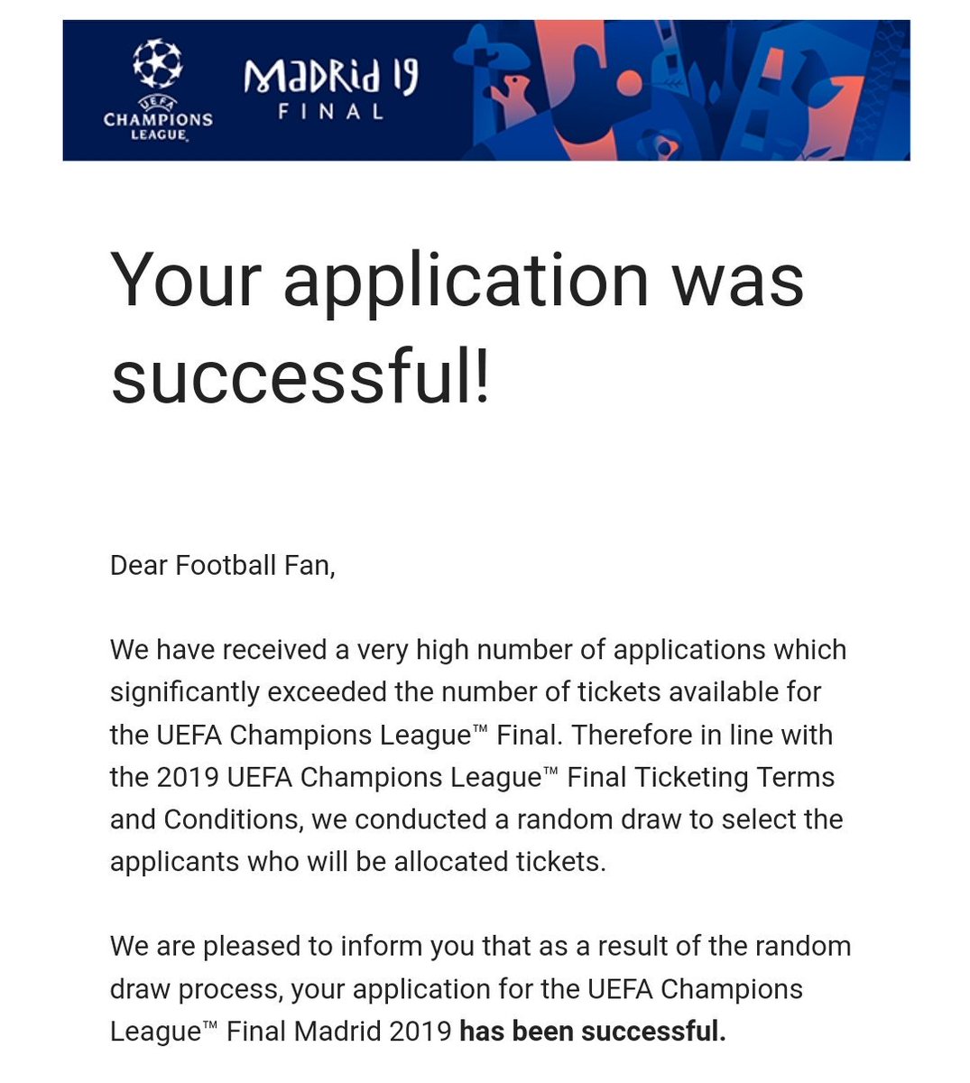 juxuman's tweet photo. Ja tuosta! Meikäläisen matka kohti Tsämppäri finaalia voi alkaa!! Huh hu! #RoadToMadrid #ChampionsLeagueFinal2019 👑⚽️ https://t.co/BaHxjeBbZi