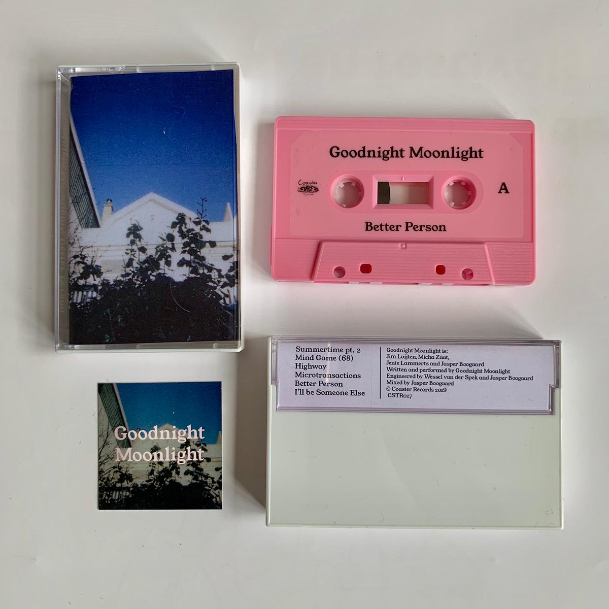 The new <a href="/GNML_NL/">Goodnight Moonlight</a> 'Better Person' cassette tape  is available at our <a href="/Bandcamp/">bandcamp</a> : bit.ly/2EPW5An