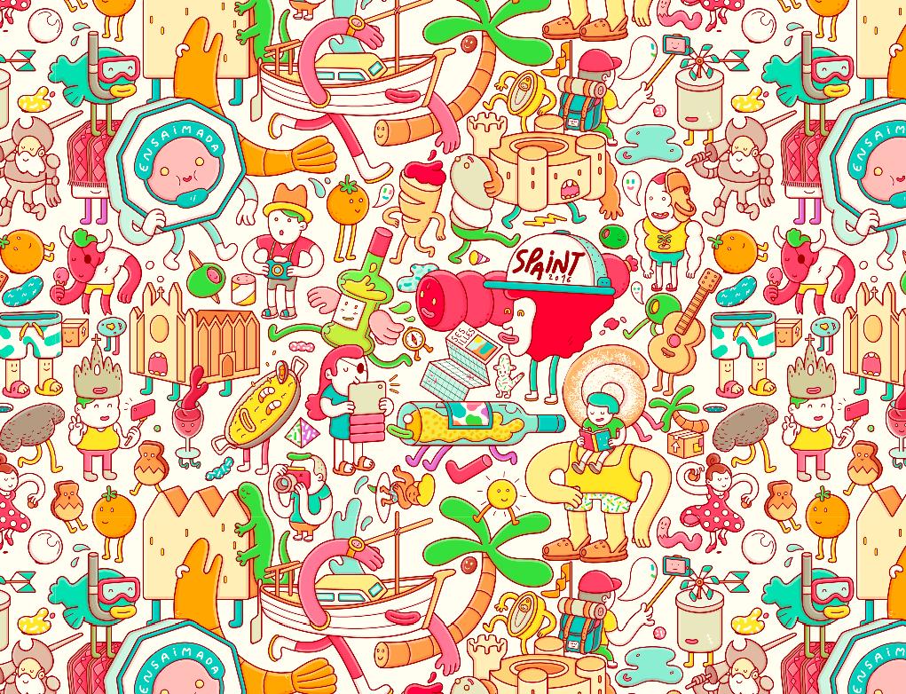 spaint_es's tweet photo. Compartimos con vosotros el #UniversoSpaint creado por @Brosmind. Qué aplicaciones de merchandising os gustaría que os ofreciésemos? Si hay demanda, hablaremos con los bro para dar un paso adelante #ilustracion #merchandising #brosmind https://t.co/yPwTLzie6V
