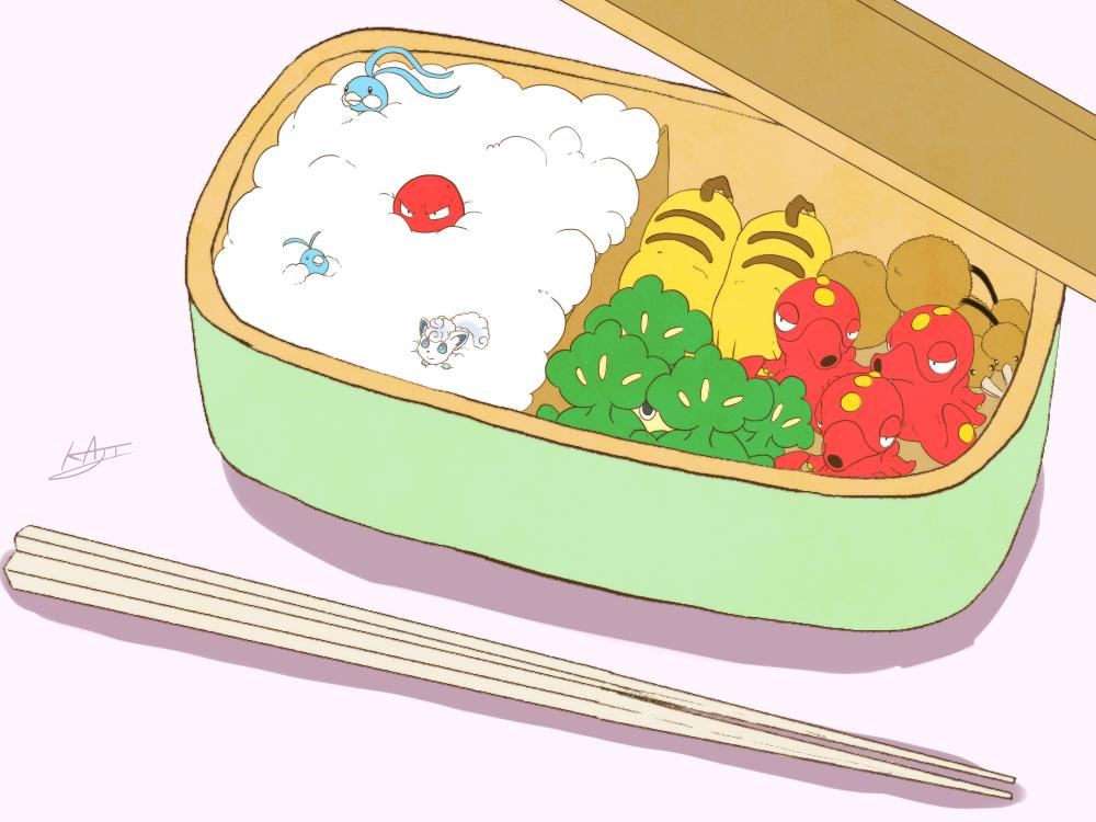 「よく見ると食べられないお弁当 」|kajiのイラスト