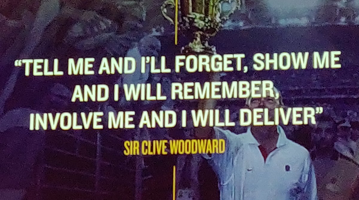 "Actions bring your values to life". You remember actions, even if you forget the values. More brilliance from @CliveWoodward #BEFA2019