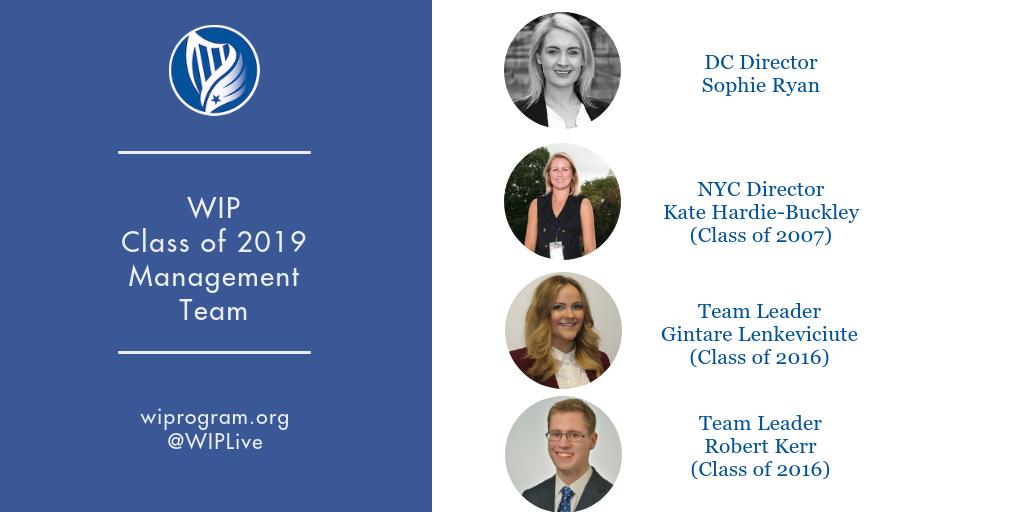 WIPLive's tweet photo. This weekend we're holding our Orientation program for our 25th Class, and we're delighted to introduce this year's management team.
This year Sophie Ryan, Kate Hardie-Buckley, @GintareLenk and Robert Kerr will be leading the program in New York and Washington D.C.
#WIP19 https://t.co/gDc7iOysun