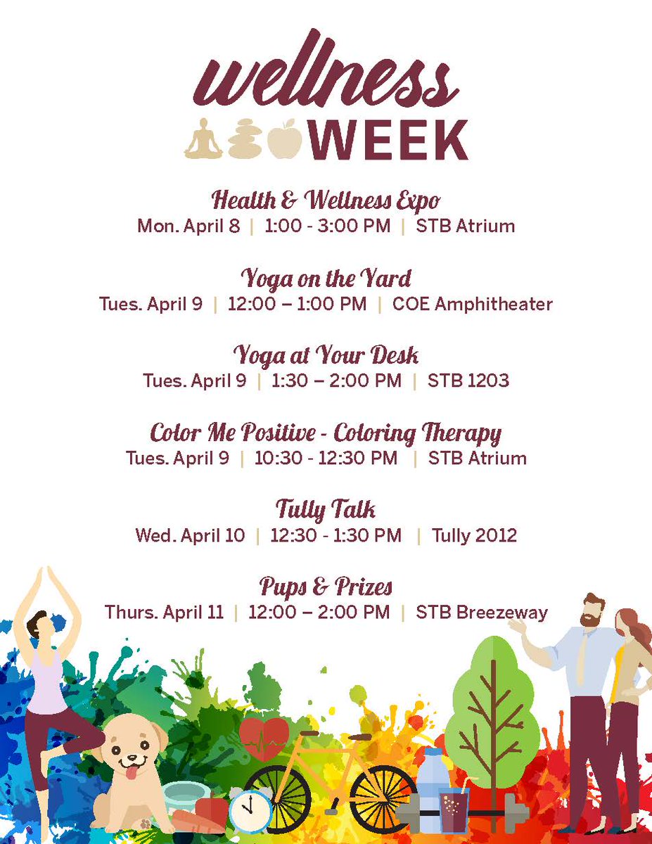 fsuannescollege's tweet image. Just a reminder that #COEWellness19 starts next week! Learn more about the activities taking place every day and finish your semester was positive vibes and a feeling of well-being business.facebook.com/events/1702696… ☮️