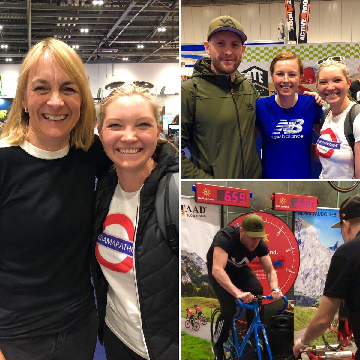 virtual_athlete's tweet photo. Great to meet @louiseminchin and @georgiatb at @TriShowLDN Inspirational women who’s core values we share. Let’s hope we motivate many more people, of all ages, to adopt an active lifestyle for 2019 and beyond! #HealthyLiving #wellbeing #virtual_athlete #activeliving #fitness https://t.co/JRY0mwUXRL