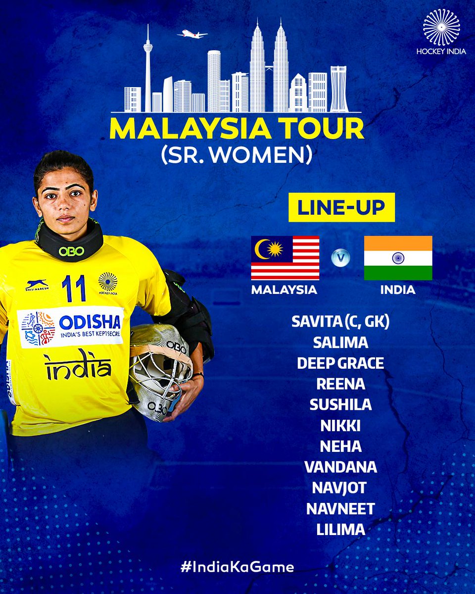 TheHockeyIndia's tweet photo. Here's a 👀 at the 1⃣1⃣ players who will start the Indian Women's Hockey Team's campaign against Malaysia! 

#IndiaKaGame https://t.co/79b4Uc3ReN