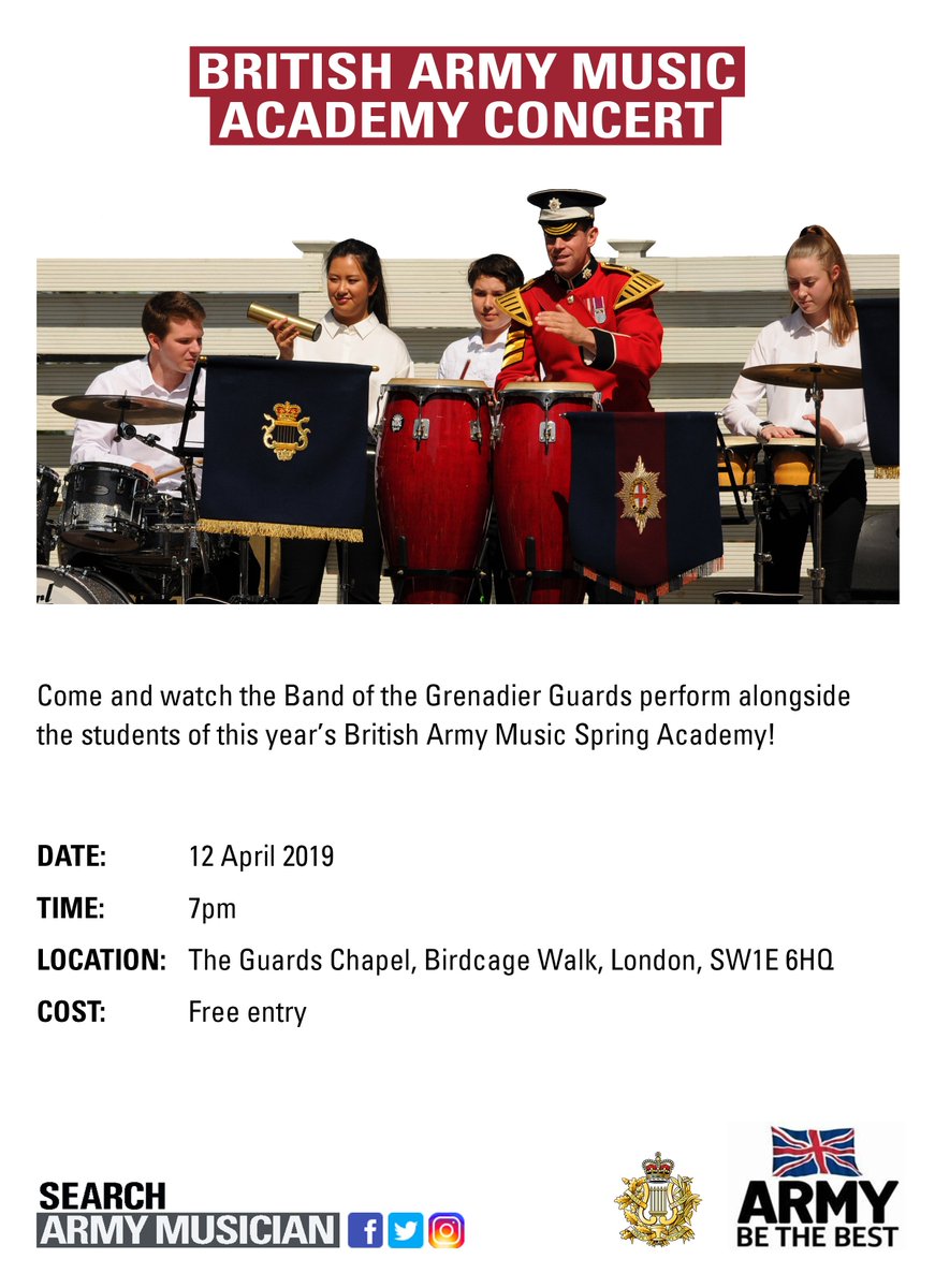 Corpsarmymusic's tweet photo. The @GrenGdsBand will be performing alongside the students at next week's @BritishArmy Music Academy Concert! #UKArmyMusic #yourarmyneedsyou https://t.co/5mYiYD8QRz