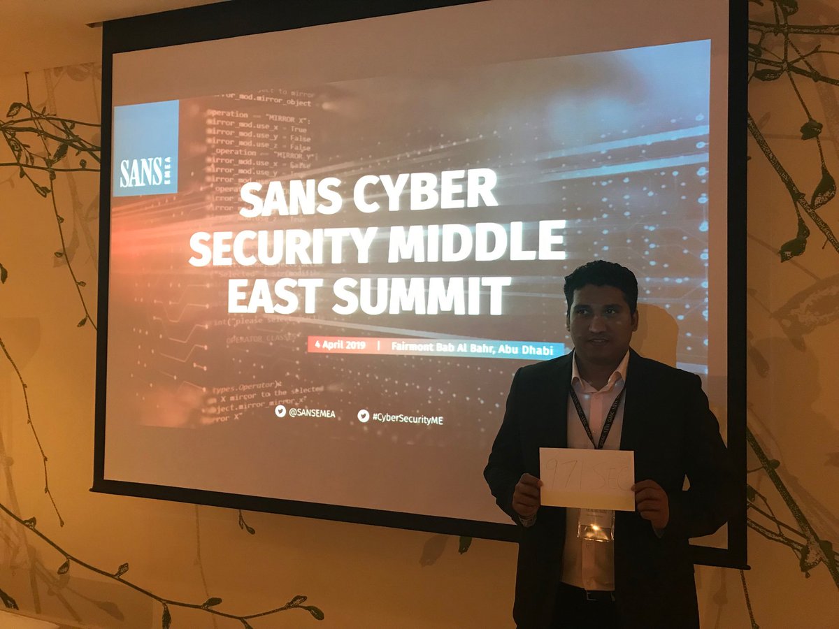 Suren_Pamidi's tweet photo. SANS Security Summit! Securing the world!! #sansemea #sansinstitute #CyberSecurityME @PraSuren_dra https://t.co/yLTYo1ykI4
