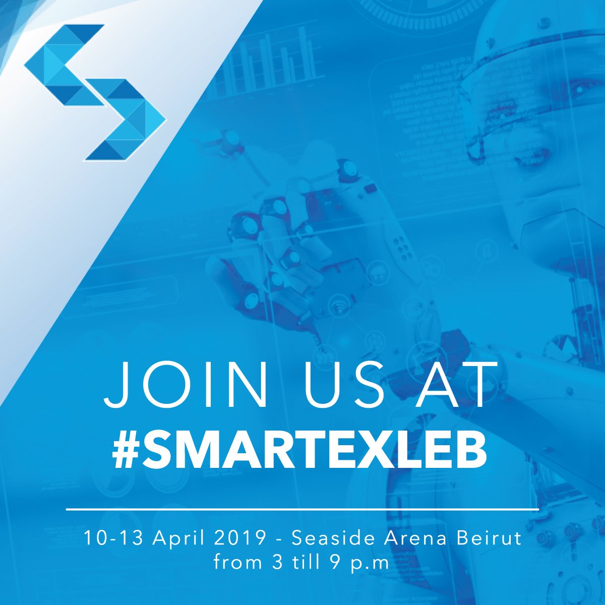 Invest_Lebanon's tweet photo. IDAL will be taking part as a strategic partner in the 2019 @Smartex_lb Exhibition, Lebanon’s Leading International Technology and Innovation Platform, from 10-13 April 2019 at the Seaside Arena Beirut. Join us to learn more on how we can support you!
#IDAL #SMARTEXLEB https://t.co/d6phgkzOoT