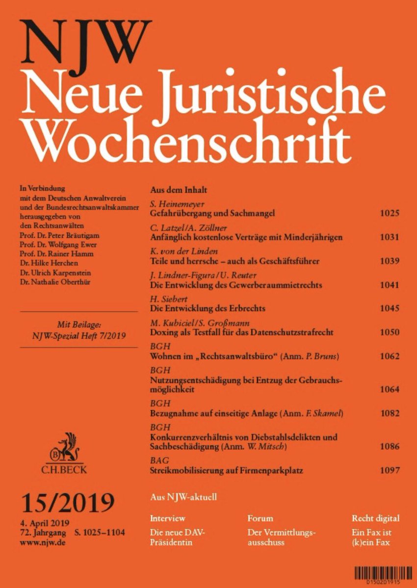 svgrossmann's tweet photo. Unsere Analyse des gegenwärtigen Datenschutzstrafrechts in der aktuellen Ausgabe der NJW @m_kubiciel @uni__augsburg @CHBeckRecht #Datenschutz #Strafrecht #doxing https://t.co/s8mlwbjkef