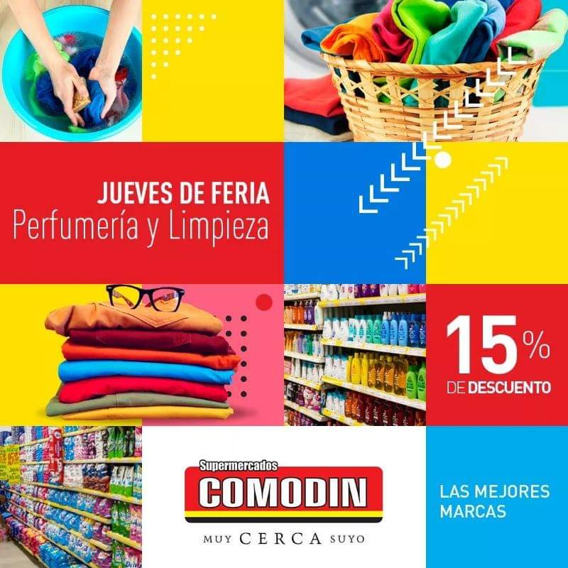 supercomodin's tweet photo. Jueves de Feria!
Hoy 15% de descuento en Perfumería y Limpieza
#SupermercadosComodin https://t.co/ZT6VzLwDCo