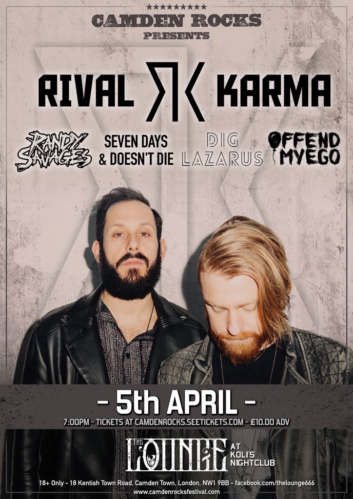 Letting loose in Camden once again tomorrow night at The Lounge, don’t forget to message us to be added to the cheap list! <a href="/CamdenRocksFest/">Camden Rocks Fest</a> <a href="/rivalkarma/">Rival Karma</a>
