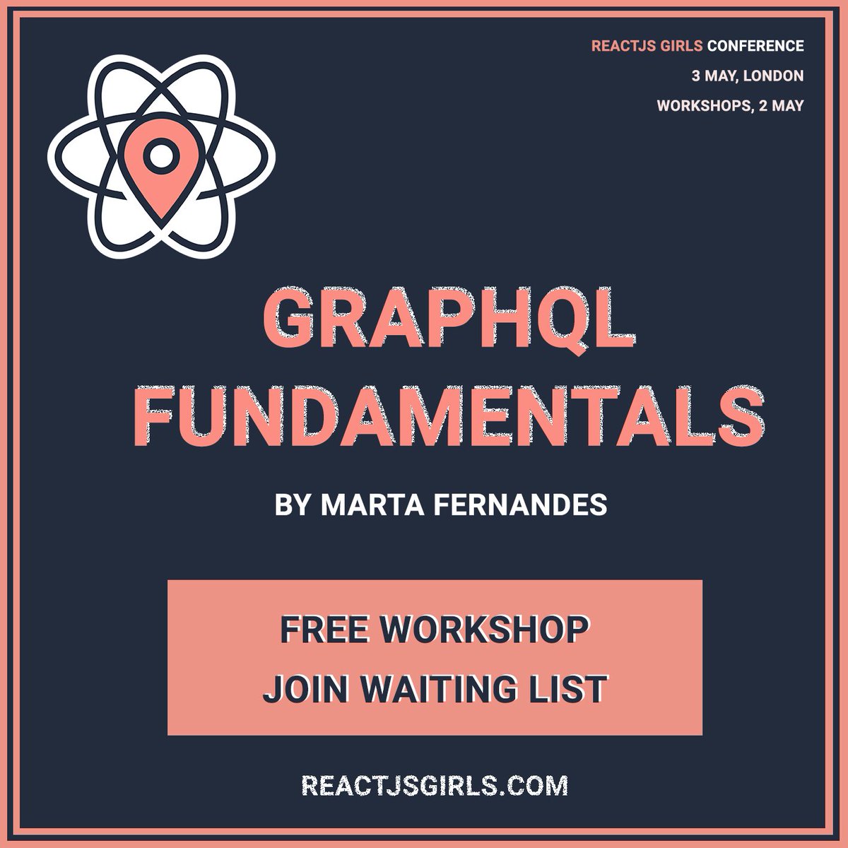 ReactJSgirls's tweet image. Marta from @YLDio will also be giving a FREE #GraphQL Fundamentals workshop at #ReactJSGirls Conference on 2 May 🙀

👉For a chance to attend, you just have to join the waiting list here reactjsgirls.com