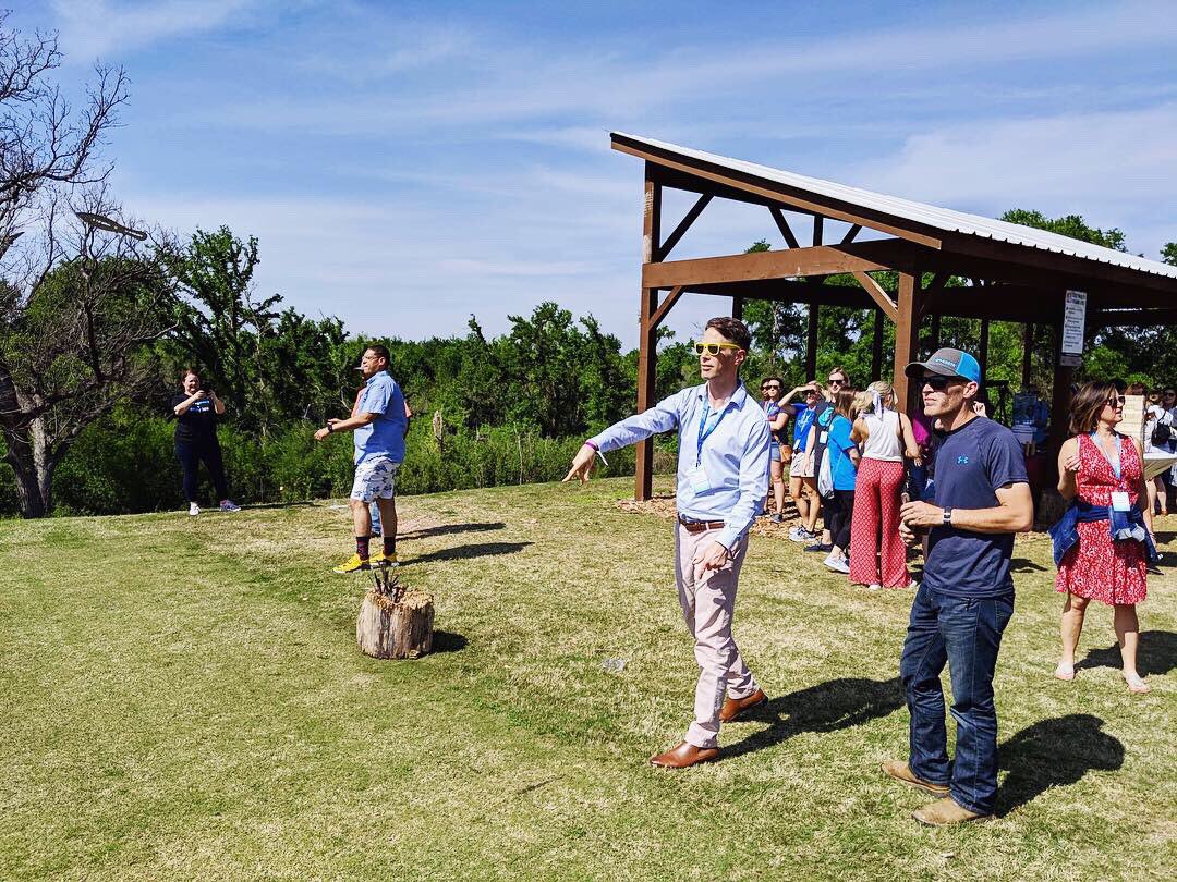 LinkHumans's tweet photo. Letโs #throwbackthursday to last weekโs @TalentBrandOrg Summit, including knife throwing, good food & an actual bullโs eye ๐ช๐ฎ๐บ๐ธ๐ฎ #tbt #lifeatlinkhumans #TBsummit https://t.co/nGDlTfle4B