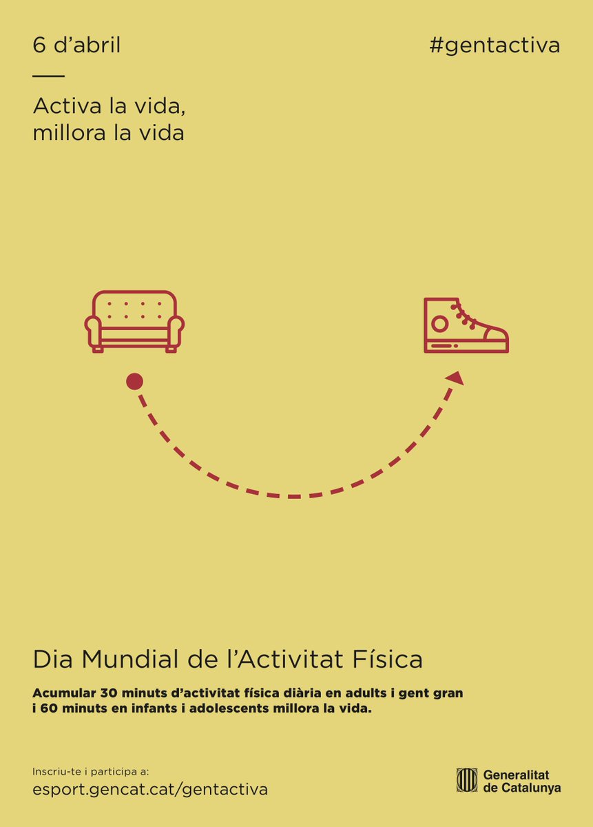 Participa en els #10anysDMAF com #Gentactiva registrant el teu esdeveniment 
👉goo.gl/HMyZQQ #DMAF2019 <a href="/esportcat/">Esports</a> <a href="/salutcat/">Salut</a> <a href="/icscat/">ICS. Generalitat</a>