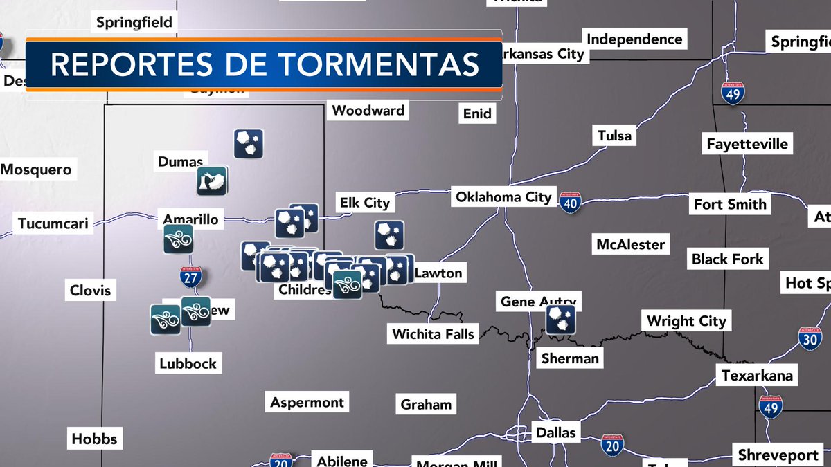 AlbertEltiempo's tweet photo. Las tormentas anoche en el Panhandle de #Texas y oeste de #Oklahoma fueron bien activas y se reportó granizo de hasta 3" #primavera @UniNoticias https://t.co/RwjdsfVN6I