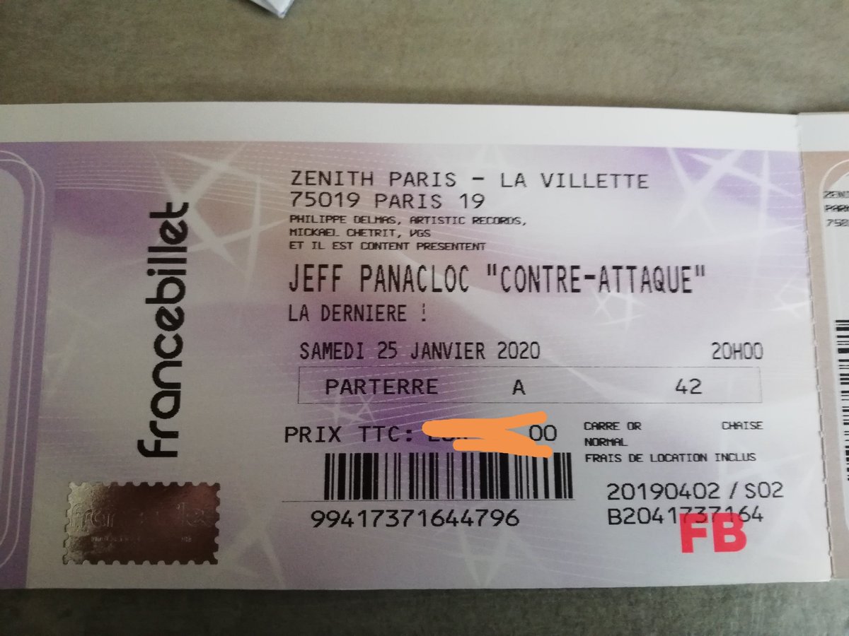 Billets reçu pour la dernière <a href="/Jeffpanacloc/">Jeff Panacloc</a> il va falloir être patient 😁😁