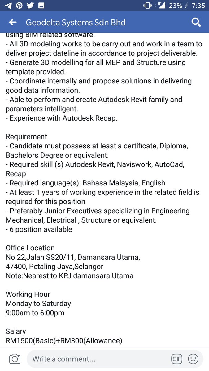 Hisyam Sur Twitter Gaji Macam Ni Baru La Masuk Akal Untuk Bim Modeler