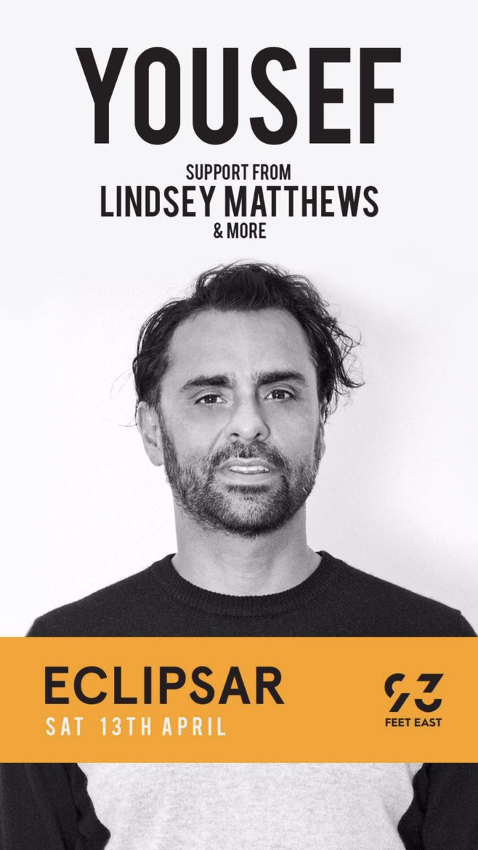 🔒💥 NEXT WEEK - / #LONDON 
Supporting <a href="/yousefcircus/">Yousef</a> alongside ROSSI <a href="/iamunorthodox/">Unorthodox</a> <a href="/GordonBrothers_/">Craig & Grant Gordon</a> + More. <a href="/eclipsarevents/">ECLIPSAR</a> at <a href="/93FeetEast/">93FeetEast</a> 

RECORD STORE DAY 💿