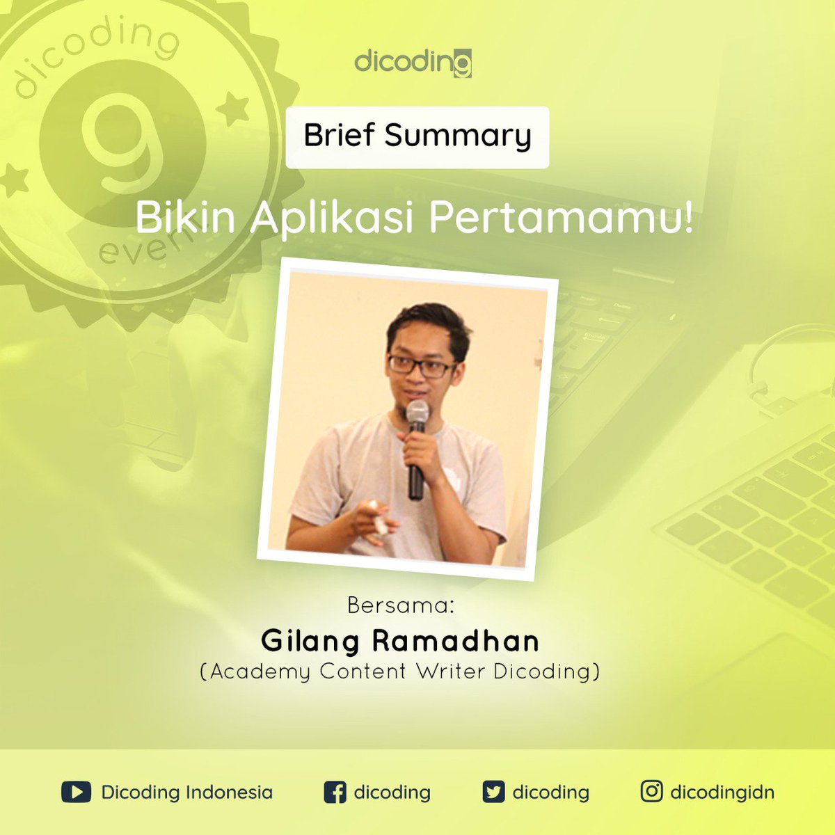dicoding's tweet image. #dicodingevent: 13 peserta belajar bikin aplikasi list "Mengenal Buah" di Android Studio di workshop minggu lalu. Ketinggalan? Sans. Cek code di github.com/gilangadhan/Me…. Membantu nih, khususnya buatmu peserta Belajar Membuat Aplikasi Android untuk Pemula dicoding.com/academies/51