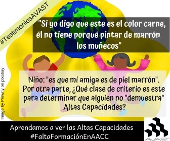 Asoc_AVAST's tweet photo. Sabemos que cada vez hay más docentes formados (muchas gracias a los que os formáis ❤️) pero todavía #FaltaFormaciónEnAACC. Esperamos que pronto dejen de escucharse excusas como esta para no valorar o atender las #AltasCapacidades #AACC
#TestimoniosAVAST https://t.co/sJs2WF4Vto