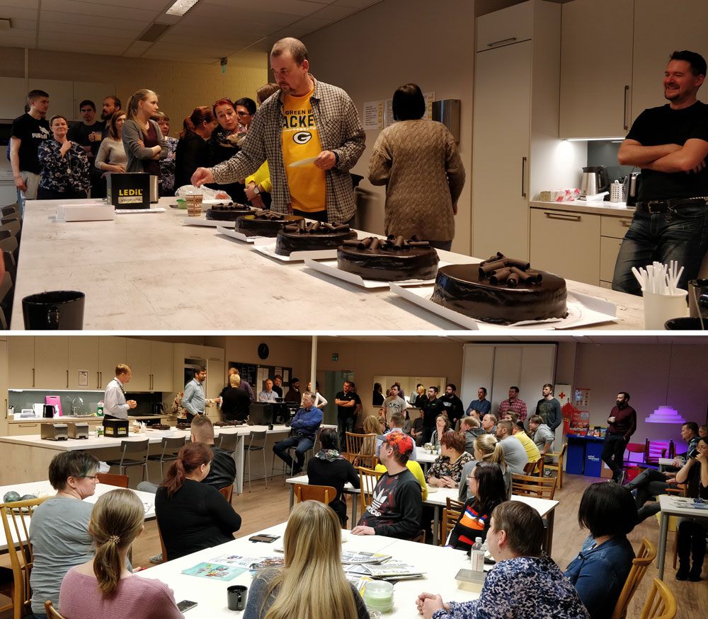 LEDiLgroup's tweet photo. Today we have a really good reason for eating cake! We broke our record. Good job, team! #LEDiL #recordcake https://t.co/4icCS7HdbL