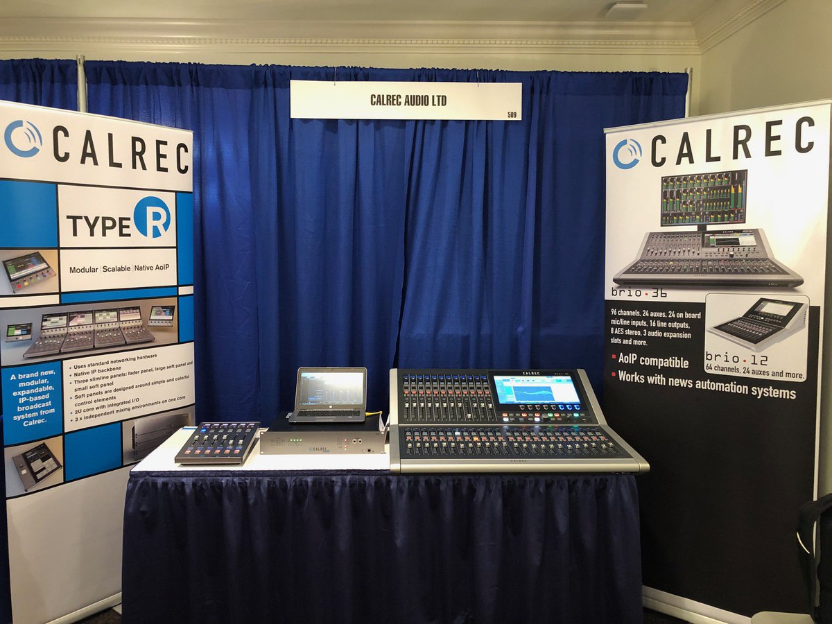 calrecaudio's tweet photo. What a fantastic start to PBS Tech Con at the Flamingo in Las Vegas yesterday. Today is going to be just as much fun. We've got Type R and Brio to demo so come and say hello and ask us some difficult questions. #calrec #pbstechcon #aoip #pbs #broadcast #audio #radio #television https://t.co/J4WEhuzzFq
