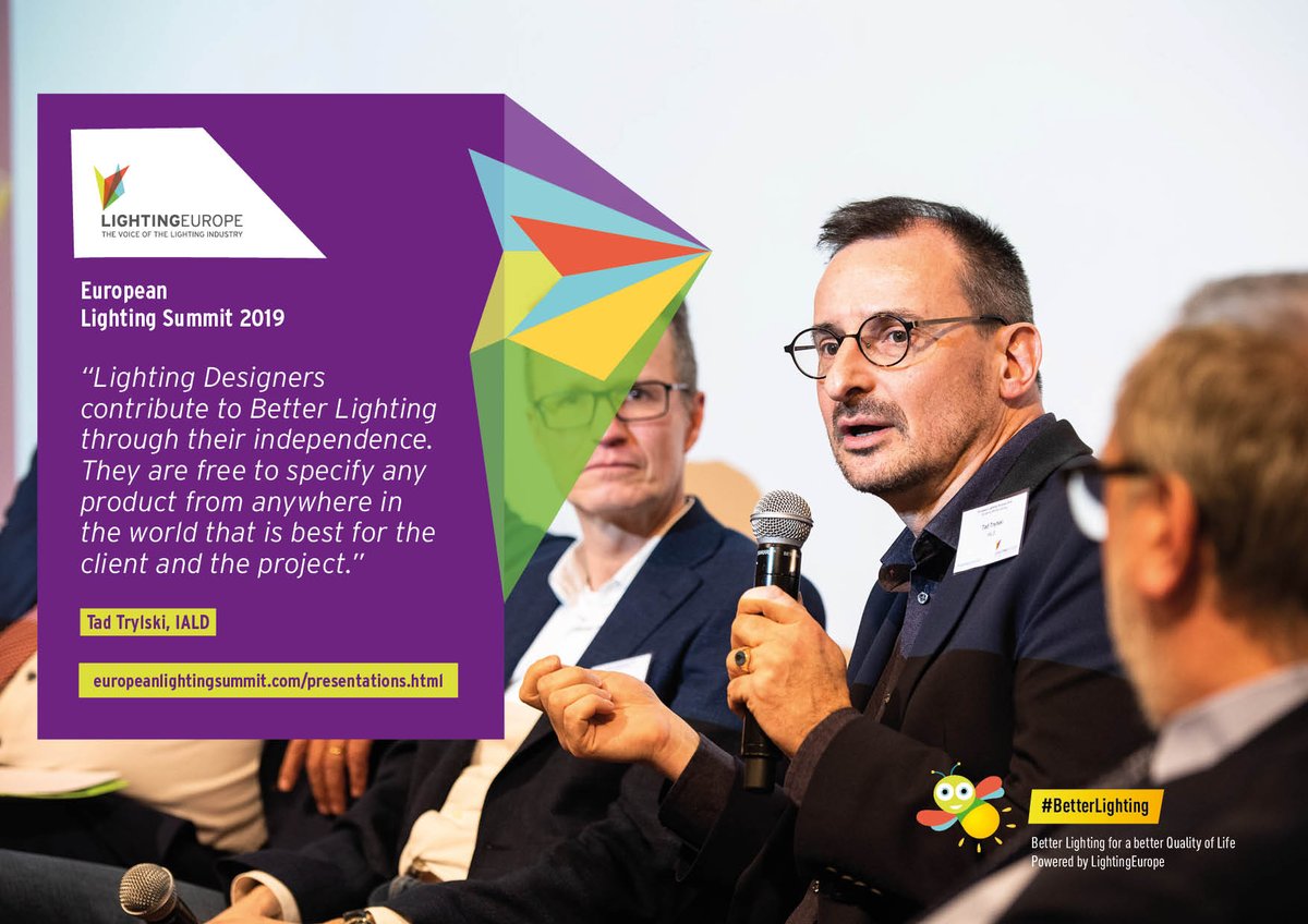 LightingEurope's tweet photo. Lighting designers’ contribution to #BetterLighting by @TadTrylski - IALD speaking at #LightingSummit19
More on https://t.co/abMFRw1UHY and https://t.co/lAP8p8xxzr https://t.co/zOuRL1kEGo