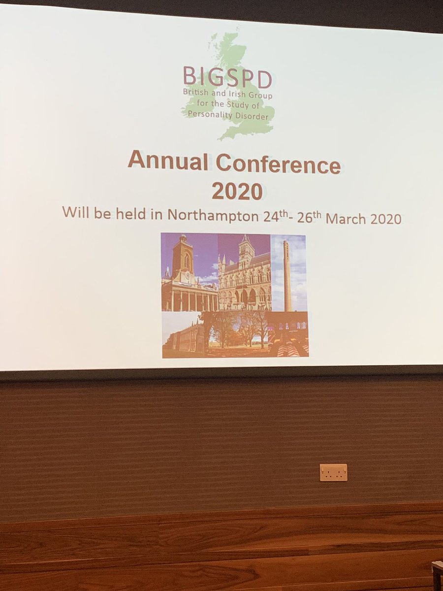 Next years conference venue hot off the press, Northampton 24th-26th March 2020 #BIGSPD19