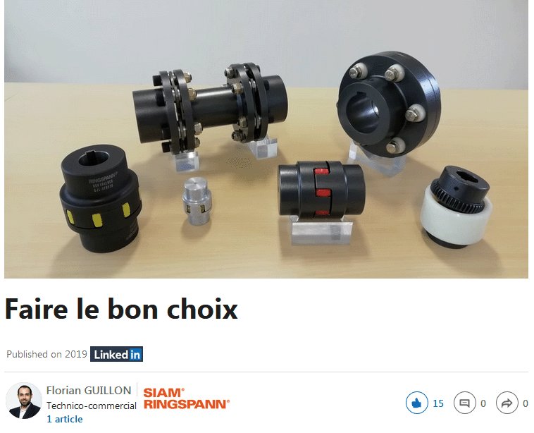 Le choix d’un accouplement industriel doit considérer plusieurs critères : le couple à transmettre, la vitesse de rotation, les caractéristiques de montage…
Lire les conseils de notre technicien : bit.ly/2K8Hh5F  
#couplings #ringspann #siamringspann