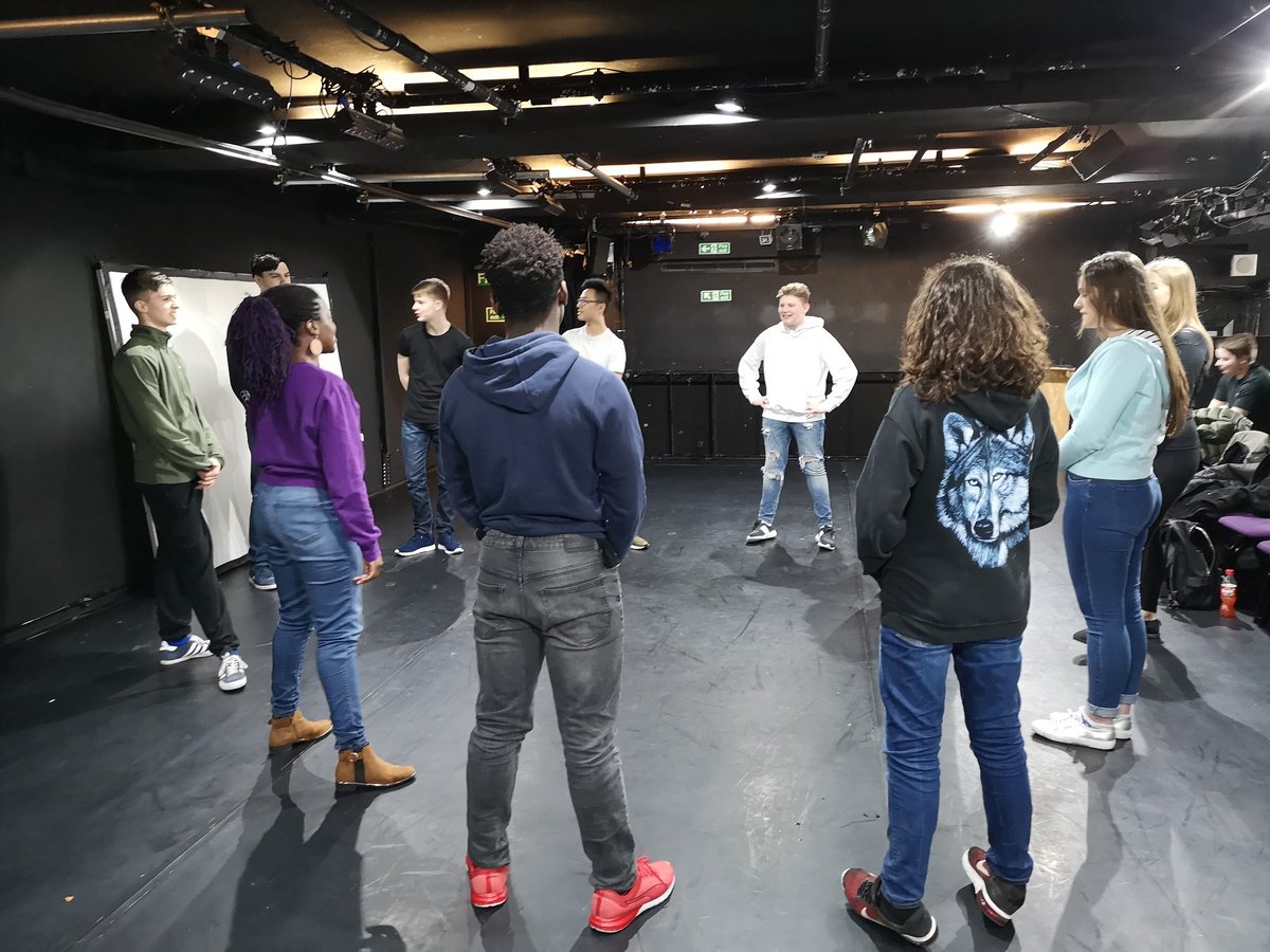The cast of 'Flesh' are their workshop <a href="/sohotheatre/">Soho Theatre</a> 

Looking forward to our #connections performance later today.
