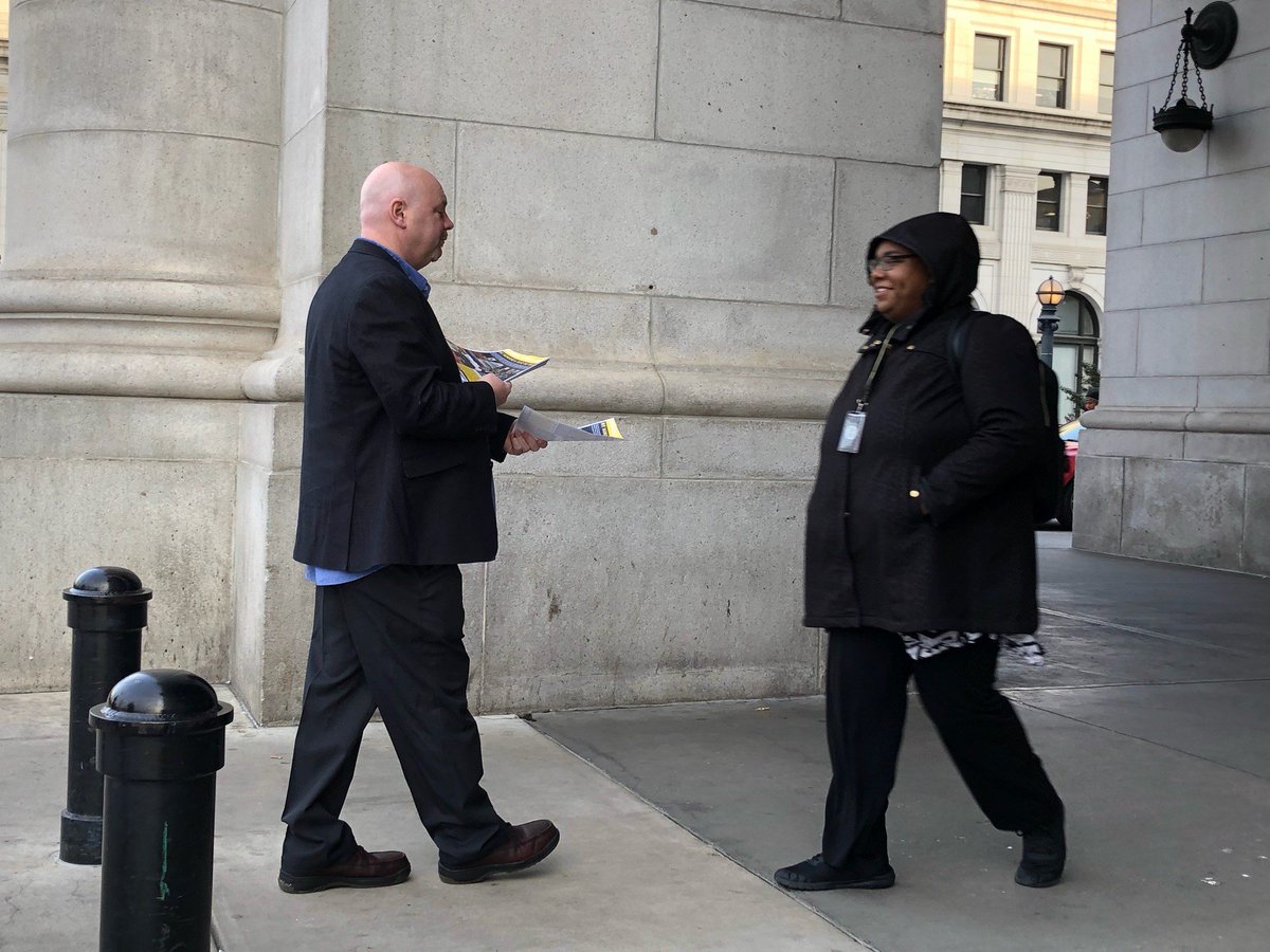 transportworker's tweet photo. @Amtrak Lobby Day kicks off with flyering at Union Station #dontfailrail #coldcuts #behumanesavethetrain @TCUnionHQ @unitehere @AmtrakCouncil https://t.co/90UQHn9I4v