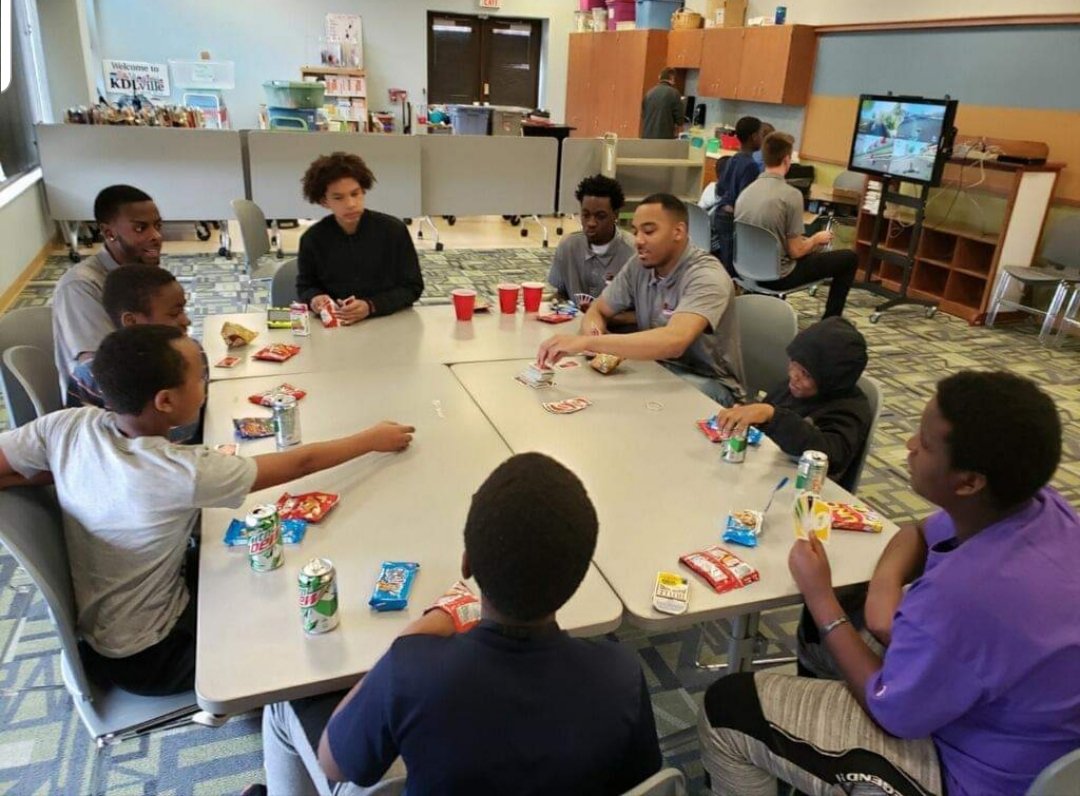 DangerBBall's tweet photo. The team had the opportunity to join Kent District Library’s Teen Zone program at the Kentwood branch on Monday. Check out @KDLNews for all the upcoming events. @NABLbasketball #buildingcommunity #feelthedanger 
#dangernation #NABL #GRmade #ElevateYourGame https://t.co/vBvUxRQGrf