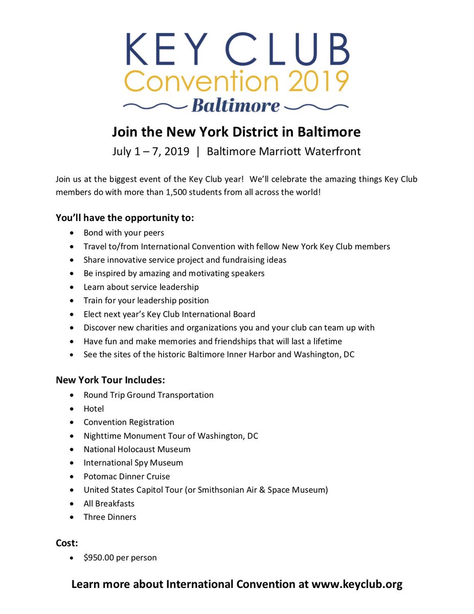 NYKeyClub's tweet photo. ICON registration is now open! Come join the mighty New York District in the beautiful city of Baltimore! Reach out to your Lieutenant Governor to learn more. https://t.co/e3Q76n85fy
