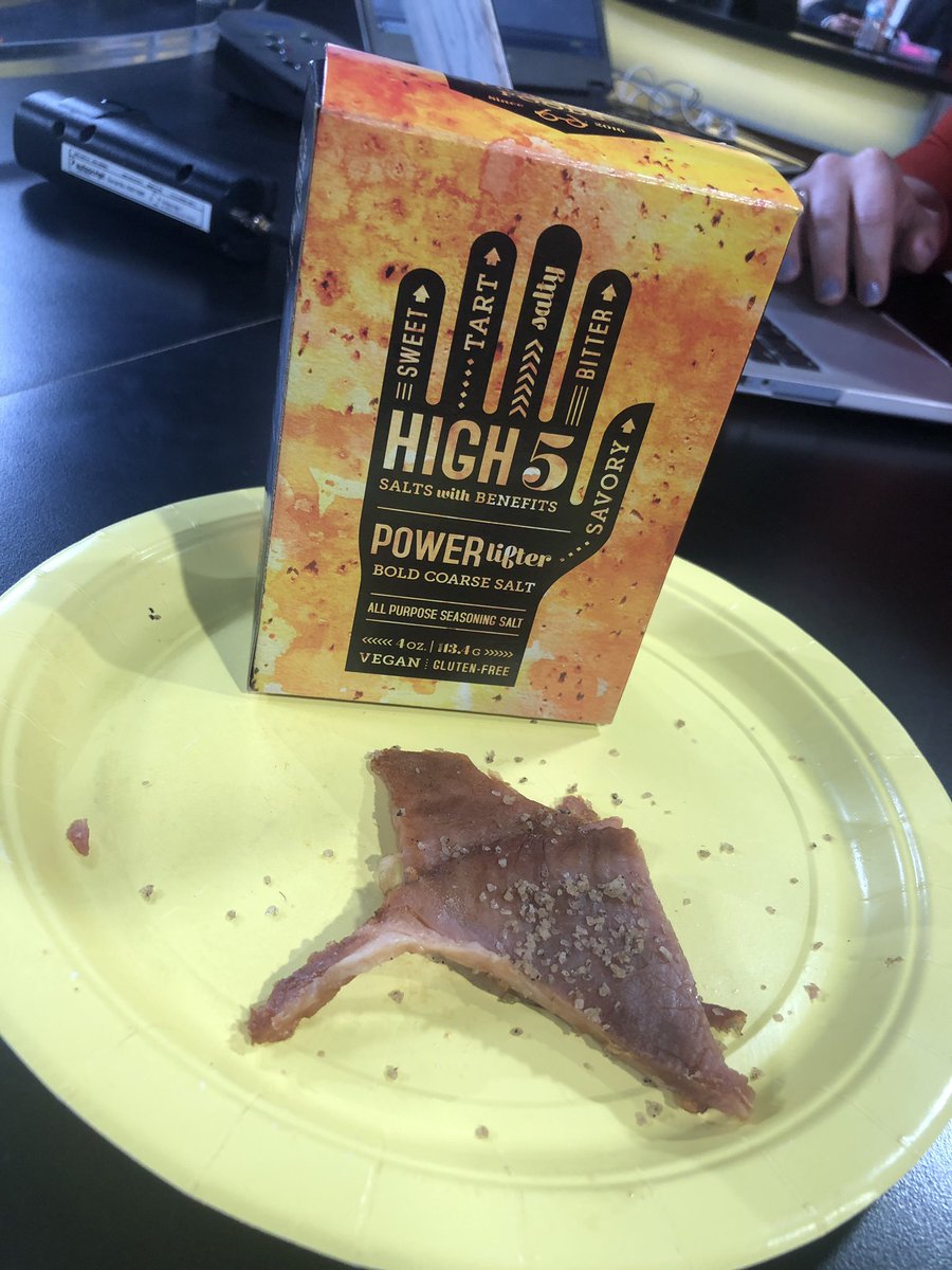 mikewoolfolk's tweet photo. Ooh wee!!!🤩 This @high5salts Power Lifter Bold Coarse Salt is OUTSTANDING! Hat’s off to Chef @RomitoLaura!!! My taste buds are tantalized! 👍🏽😁 Thanks Franklin Dohanyos and From Michigan With Love!  #PureMichigan @nbc25fox66 https://t.co/dpsg07ac0Q