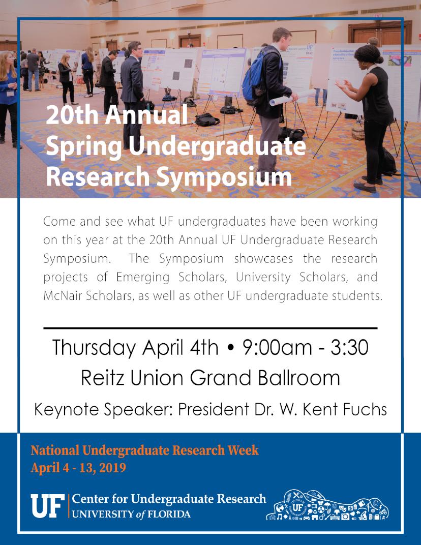 Attention <a href="/UF/">FLORIDA</a> community: Come out to support #UF #McNairScholars and other #Gator undergraduate researchers as they share their work. There's lots of exciting research happening on our campus engaging students at all levels. #GoGators #undergraduateresearch