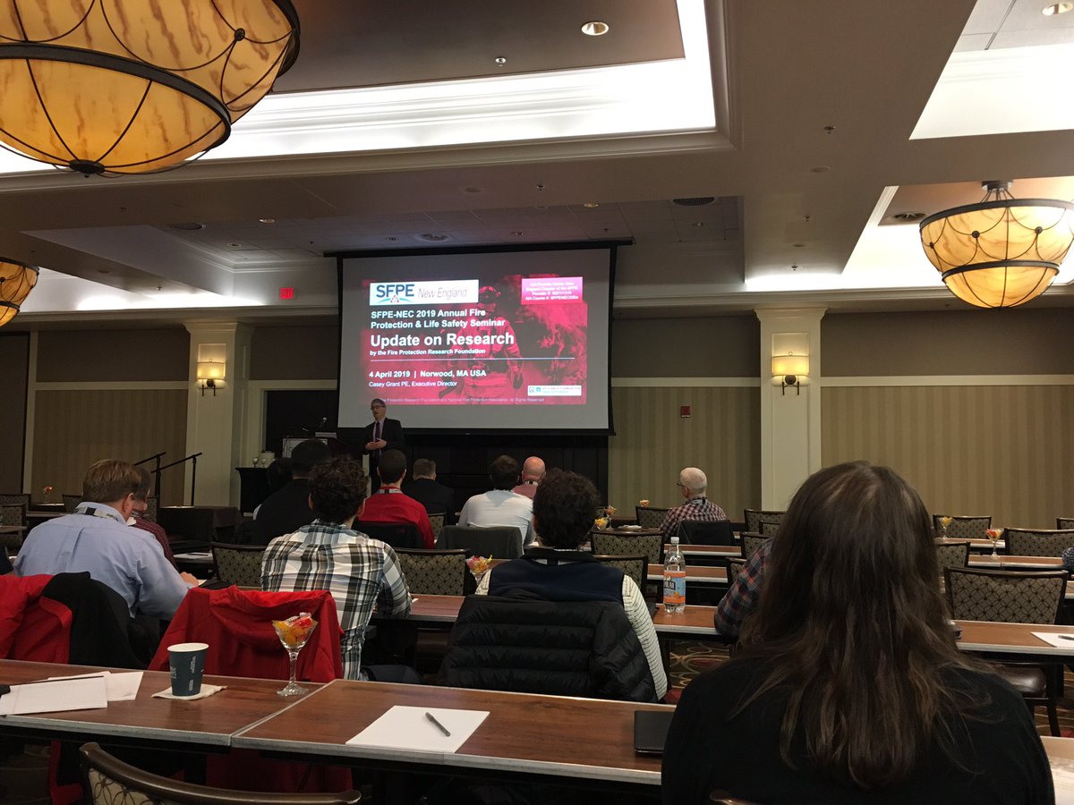 Casey Grant starting off the day with a presentation on Updates on Research by the Fire Protection Research Foundation