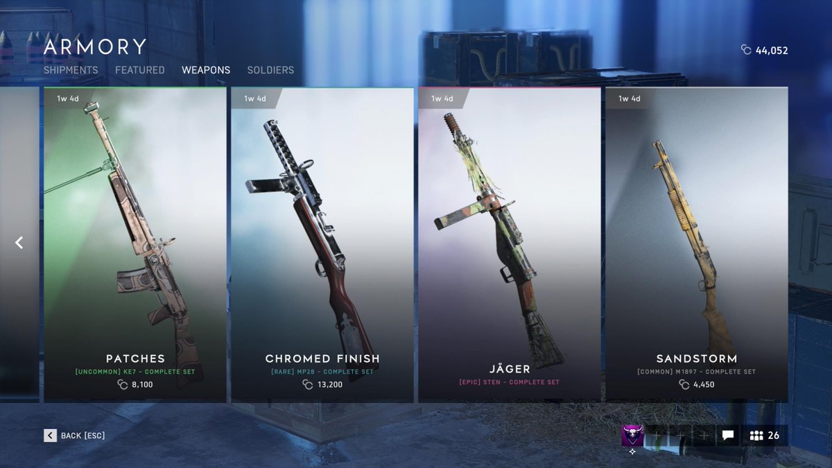 Battlefield Roundup On Twitter Battlefieldv Armory Has Been Updated New Skins Hype These Look Absolutely Stunning Boins Https T Co Mh1pnlhhld Twitter