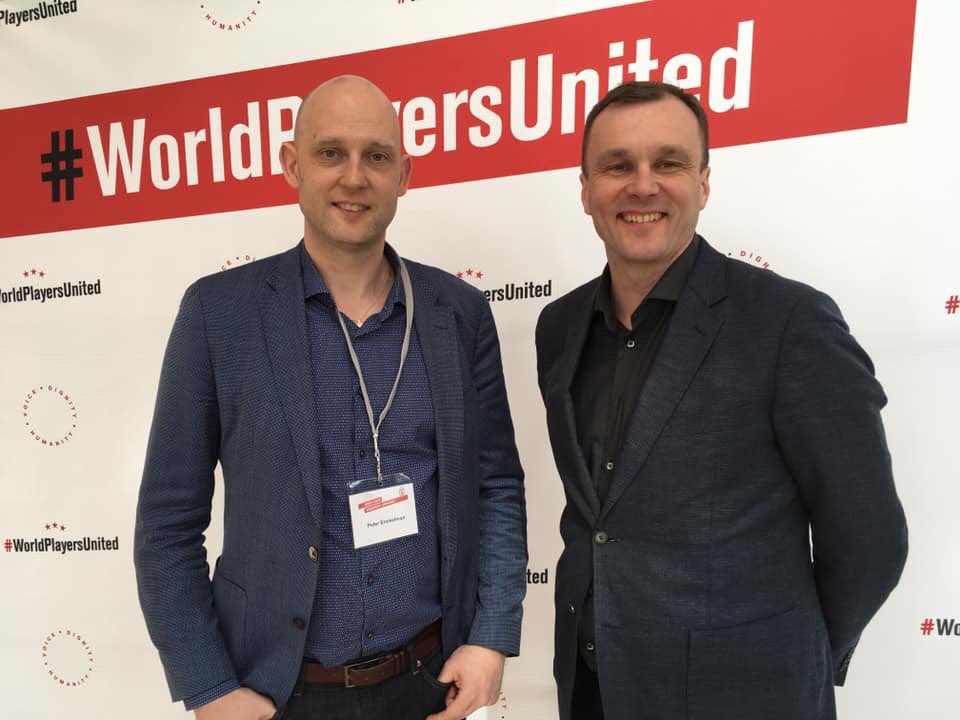 FPAFinland's tweet photo. Finnish representatives in World Player Development Conference! #peoplefirst #WorldPlayersUnited #Job4Player @Peterenckelman & Markus Juhola! https://t.co/a9CGWJYt6m