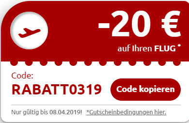 Ferienfinder's tweet photo. Achtung: Hier kommt ein #Rabattgutschein für #Flüge>>> 20 #Euro #Rabatt auf Flüge – begrenzt verfügbar nur bis 08.04.2019!
https://t.co/2RGEq6CLZ5 https://t.co/omgEcrVe4h