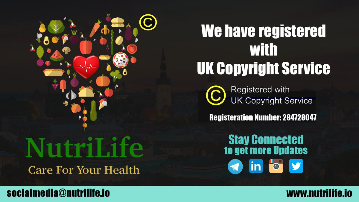 We have registered with UK Copyright Service.
#nutrilife #nutrilife_io #cryptocurrency #bitcoin #ethereum #blockchain #earnmoney #earnmoneyfromhome #earnmoneyonline #bitcointrading #bitcoinnews #bitcoinprice #altcoin #bitcoinvalue #bitcoinexchange #ICO