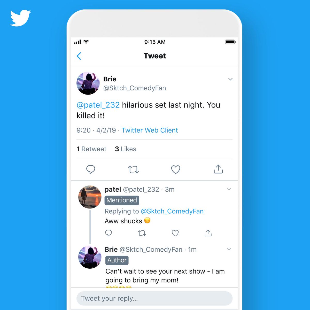 twitter on twitter we re testing icons instead of labels within replies check it out and let us know what you think https t co 5cbotz40hq twitter