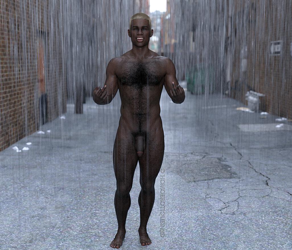 Handsome Naked Black Man Walks O Nthe Public Streets